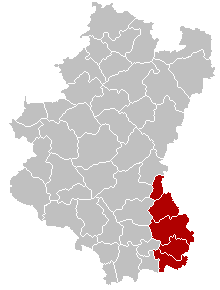 阿爾隆區在盧森堡省的位置