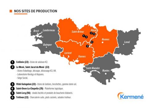 Kaart van Kermené-sites