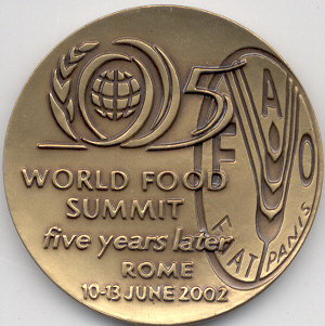 FAO Commemorative 2002 World Food Summit Bronze Obverse.jpg