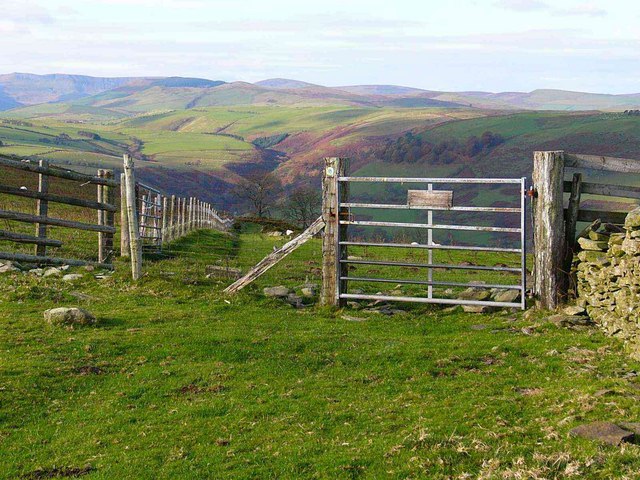 File:Gate on bridleway, Gyrn Moelfre - geograph.org.uk - 610701.jpg