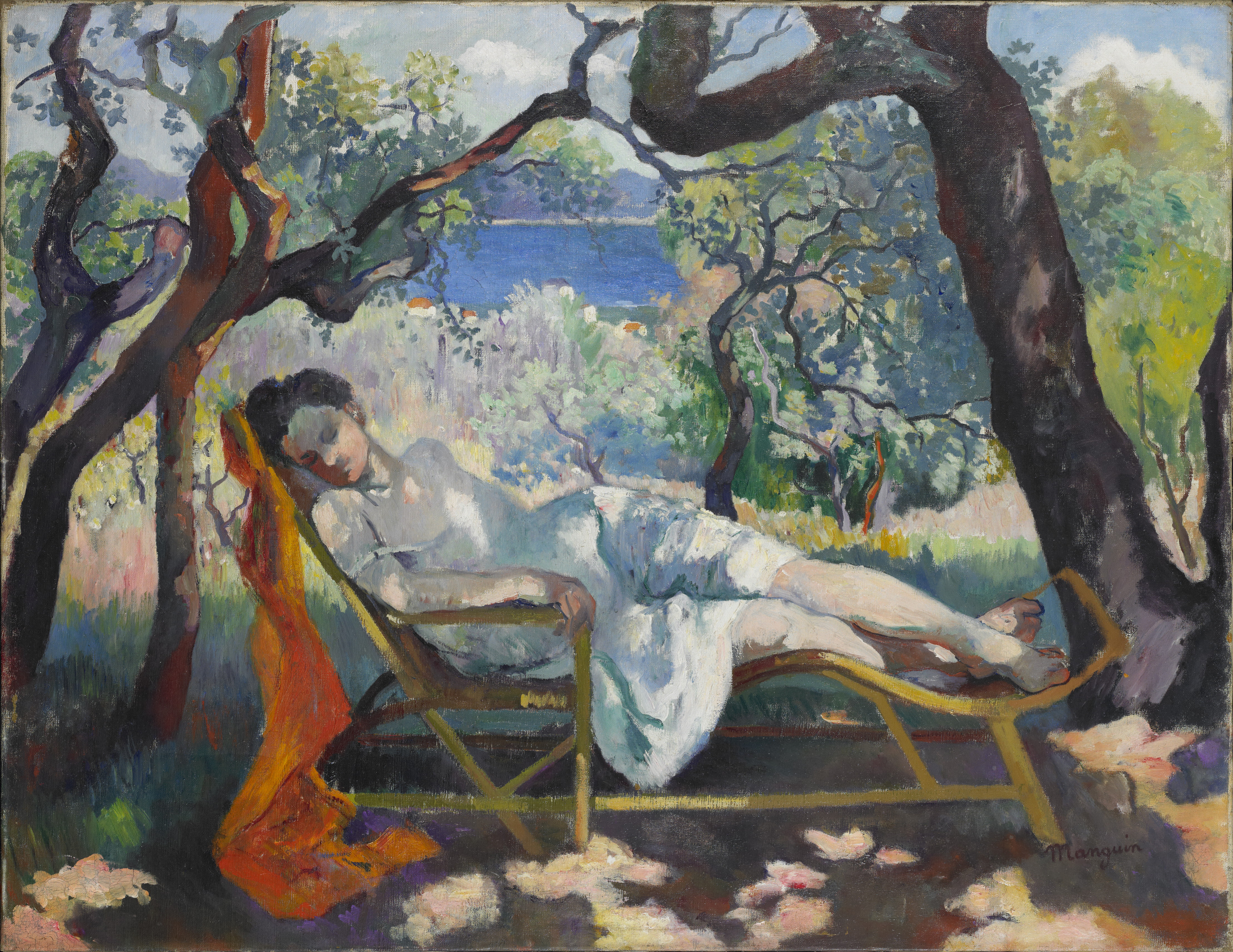 Анри Шарль Манген 7. Сиеста (Жанна в шезлонге), (1905), частная коллекция.
