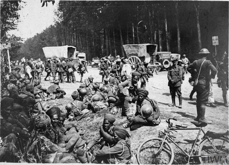 File:Indian troops on the way to relieve French and American units 1918.jpg