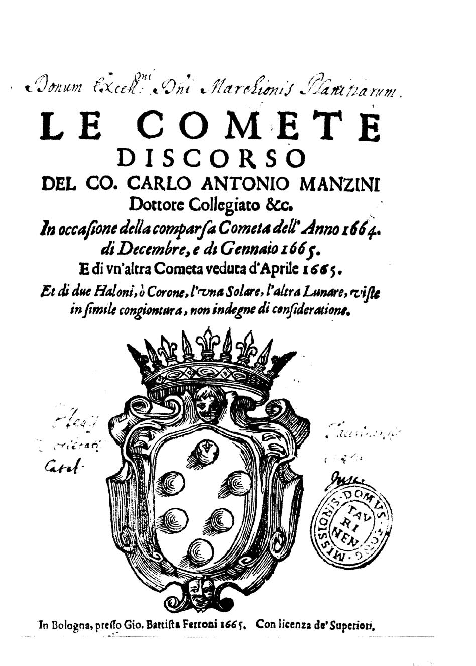 '' Le comete'' ("The comets"), 1665