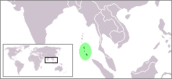 Localización de las islas Nicobar