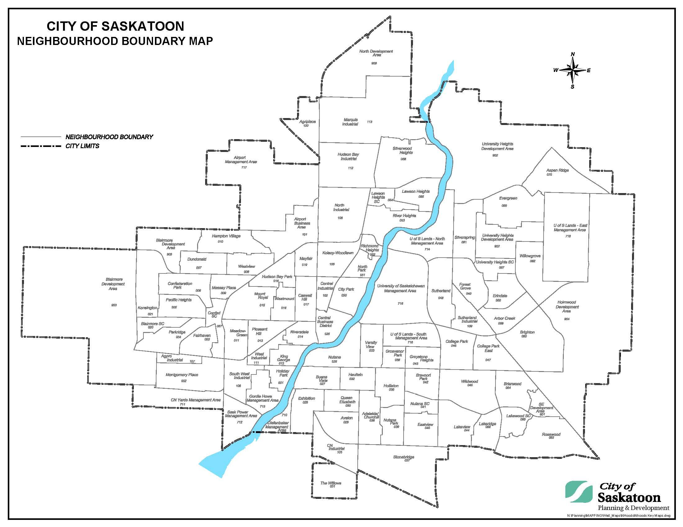 city of saskatoon neighbourhood map List Of Neighbourhoods In Saskatoon Wikipedia city of saskatoon neighbourhood map