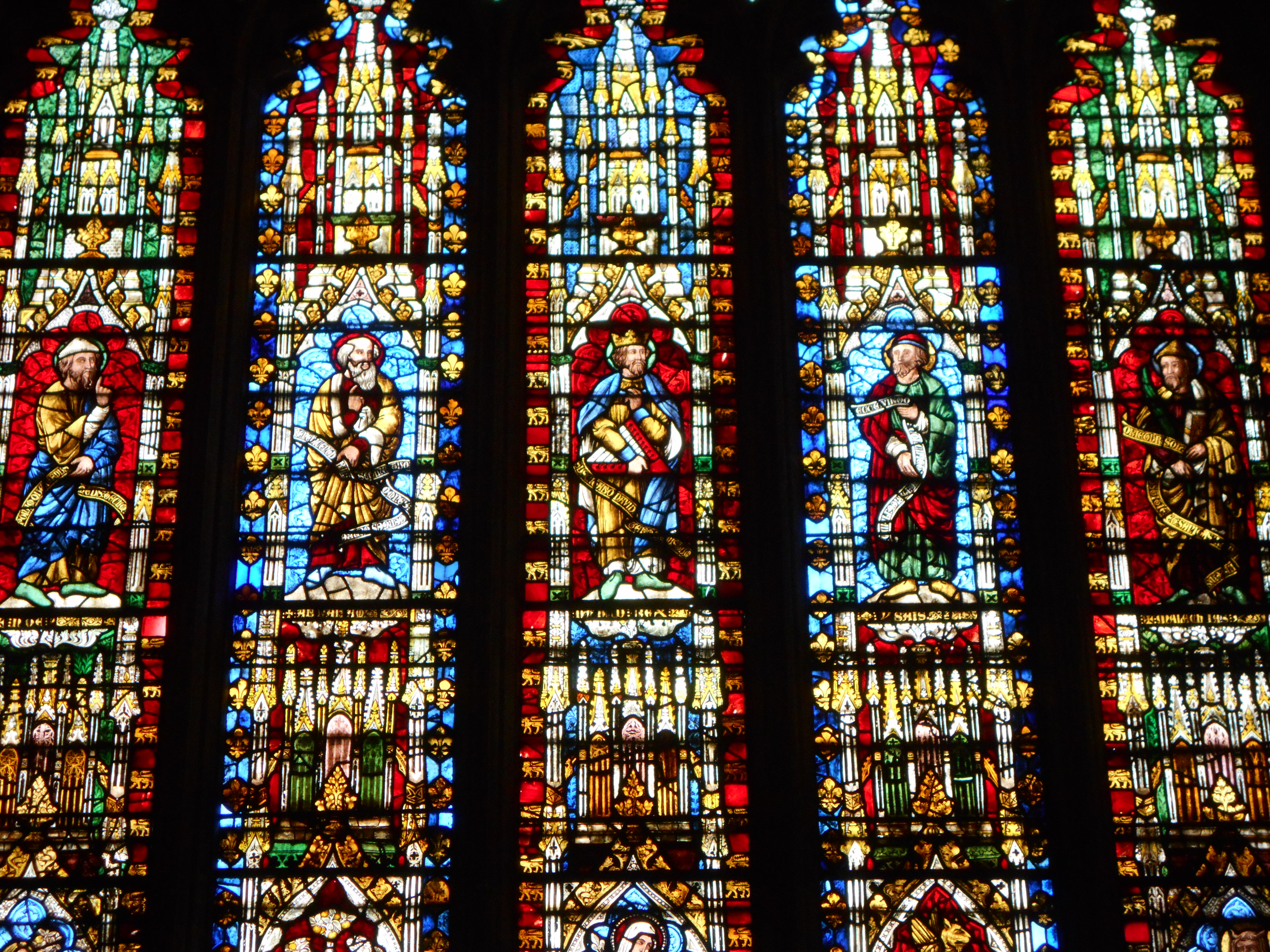 Detail of the east window of the Lady Chapel of [[Wells Cathedral