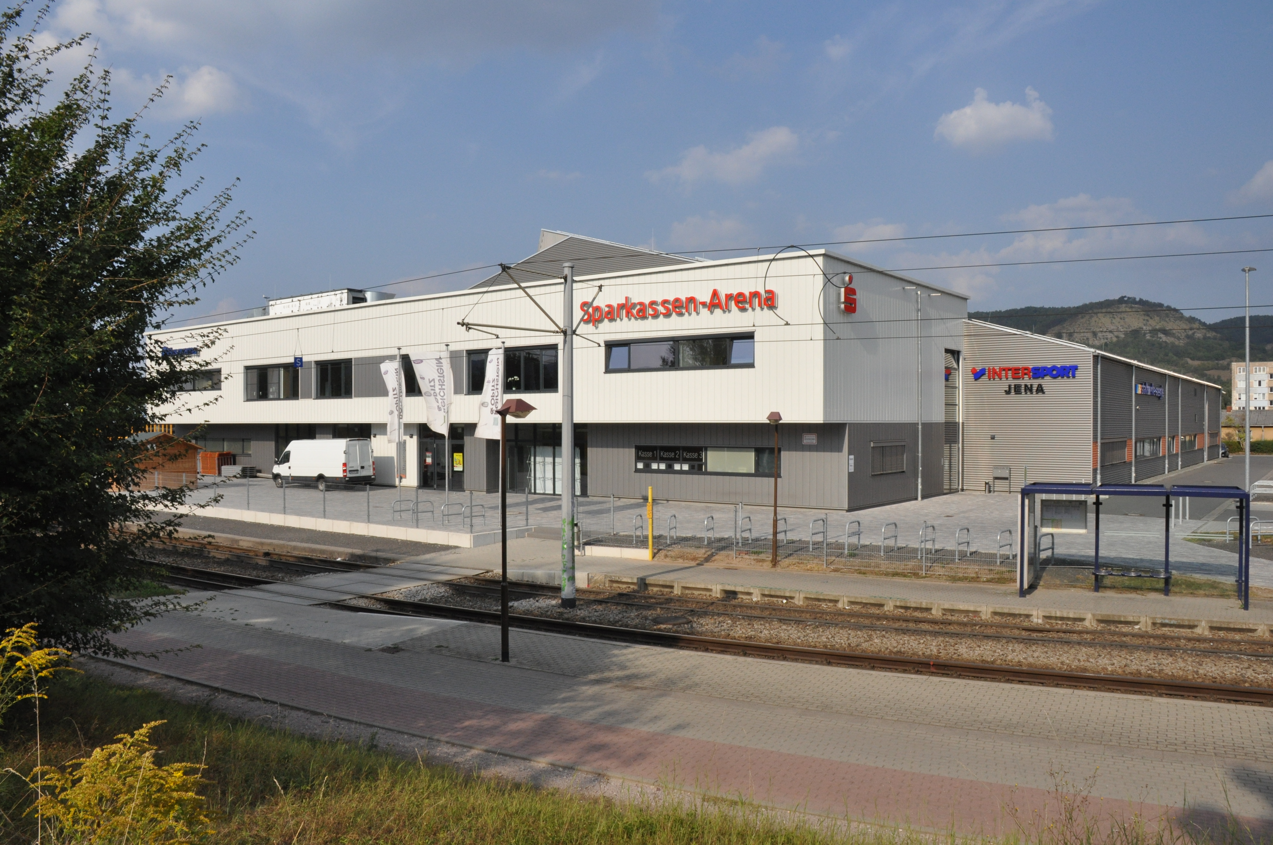 Sparkassenarena, Jena Burgau, entrance west side