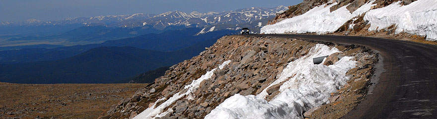  Mount Evans Scenic Byway above Summit Lake, highest paved road in North America