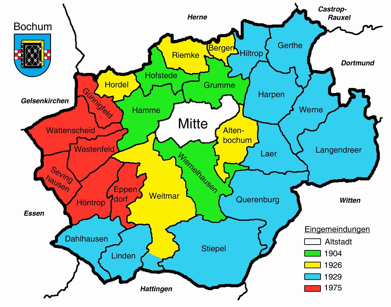 bochum karta Bochum Deutschlandkarte bochum karta