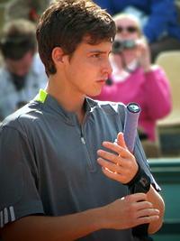 Latvian Ernests Gulbis won in singles and doubles in 2007, partnering Pavlovs ErnestsGulbisRolandGarros.jpg