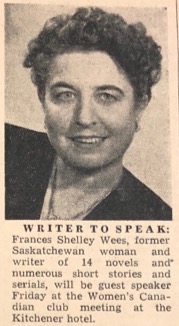 <span class="mw-page-title-main">Frances Shelley Wees</span> American-Canadian educator and writer