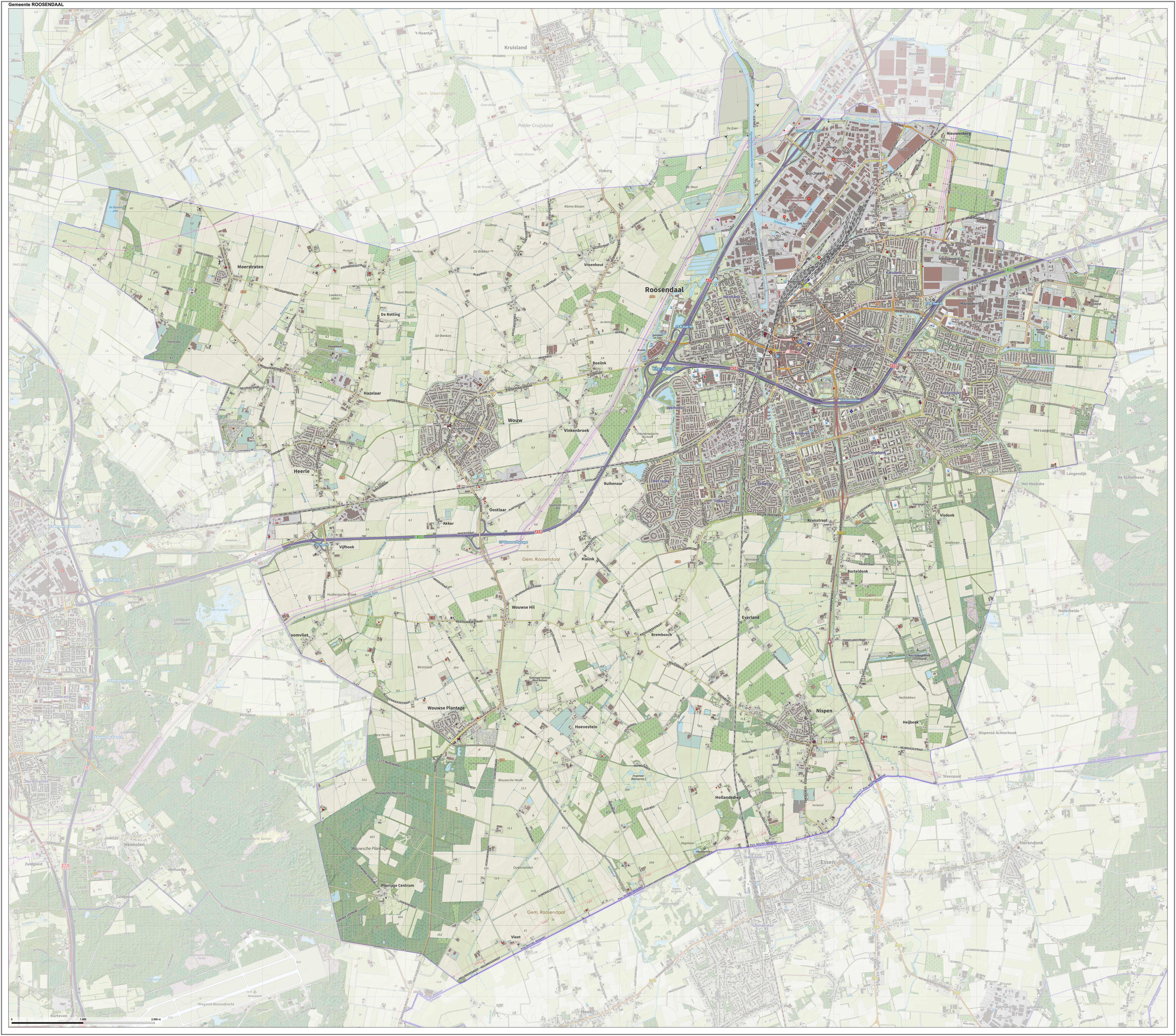 Topografische gemeêntekaerte van Rozendael, sep. 2014