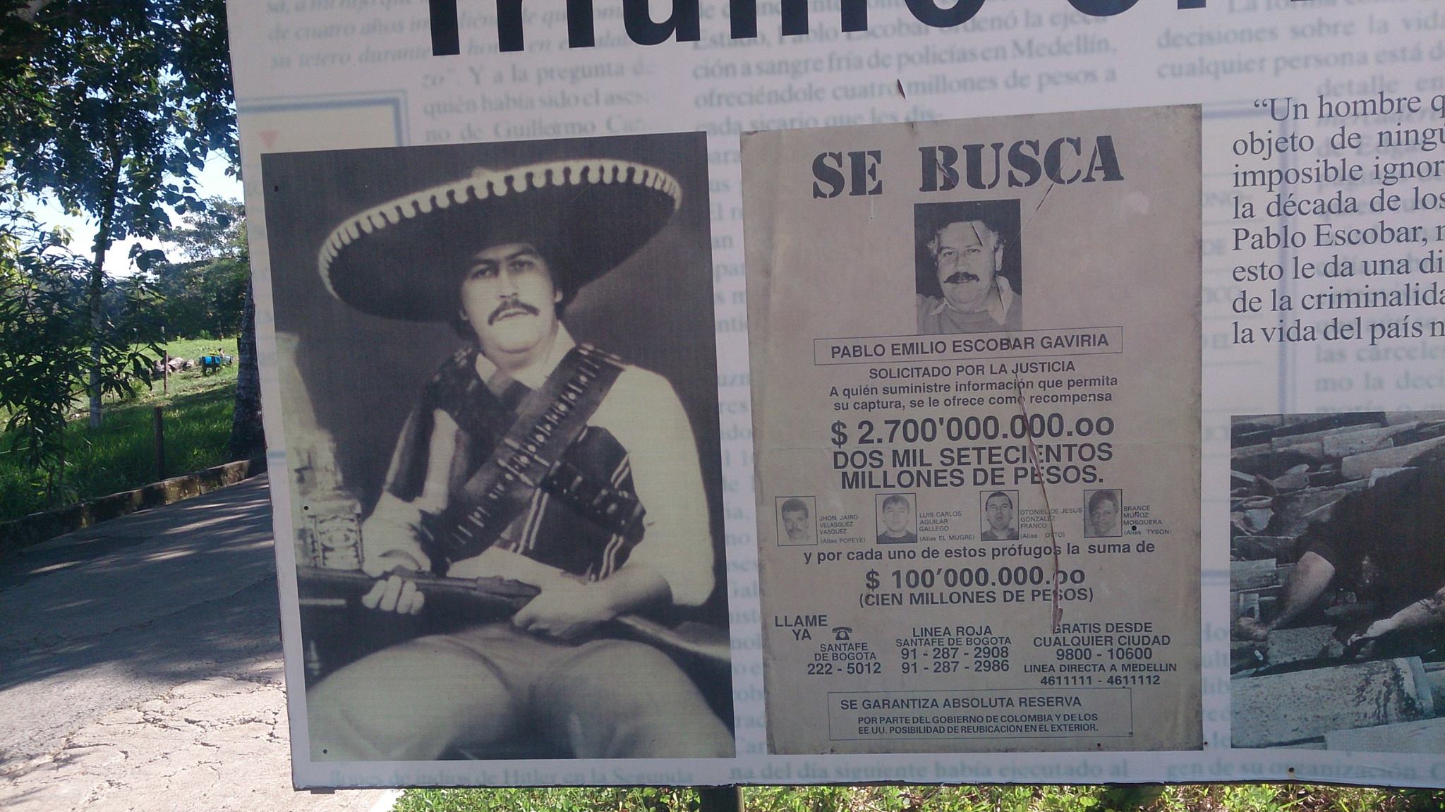 Pablo Escobar newspaper