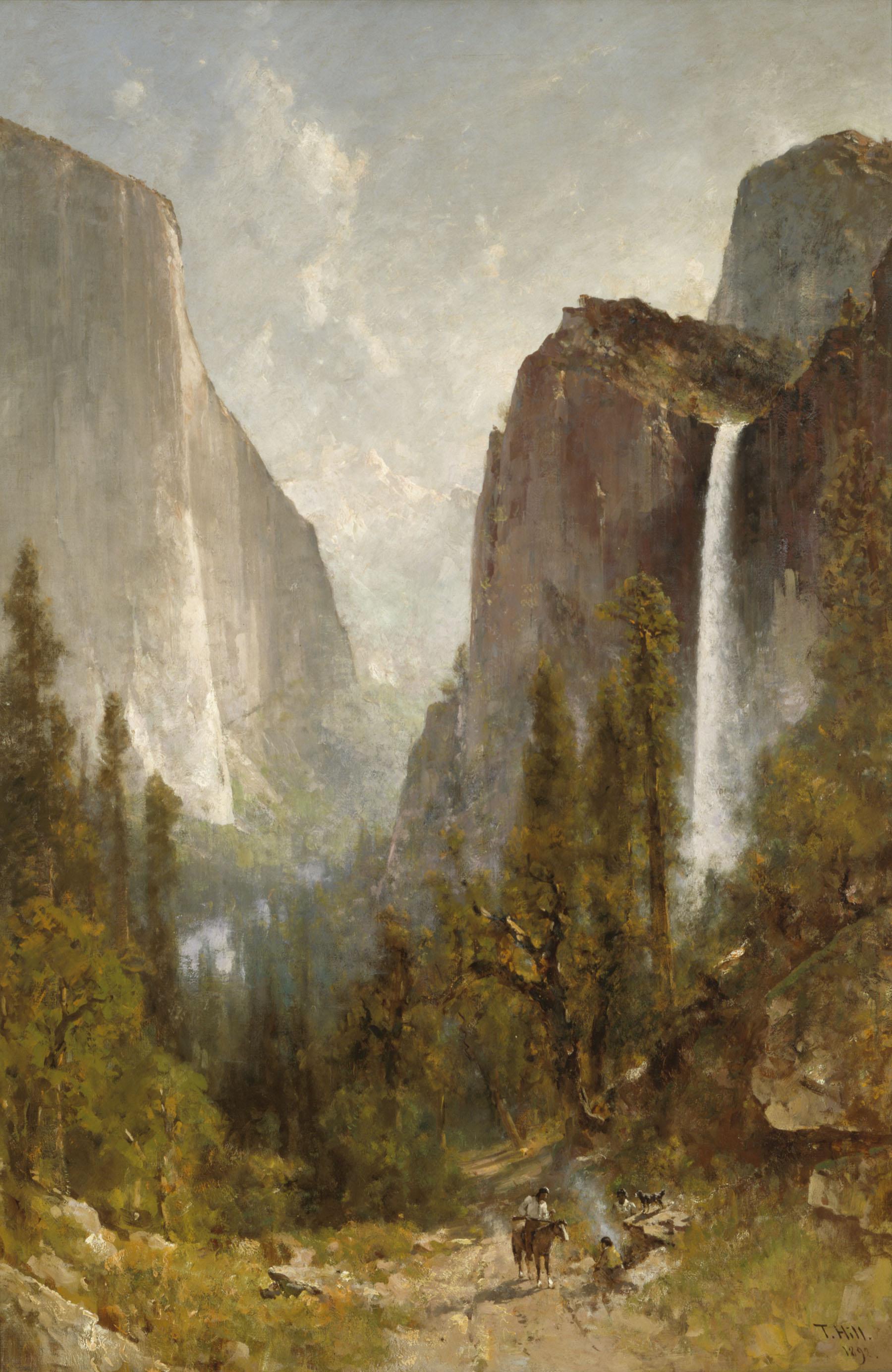 File Thomas Hill Bridal Veil Falls Yosemite Valley Jpg Wikimedia Commons