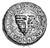 Représentation en noir et blanc du contre-sceau d'un seigneur médiéval.