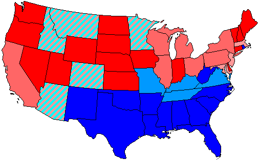 House seats by party holding plurality in state      80+% Democratic    80+% Republican      60+% to 80% Democratic    60+% to 80% Republican      Up to 60% Democratic    Up to 60% Republican
