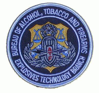 ATF Explosives Technology Branch POLICE Patch Alcohol Tobacco & Firearms