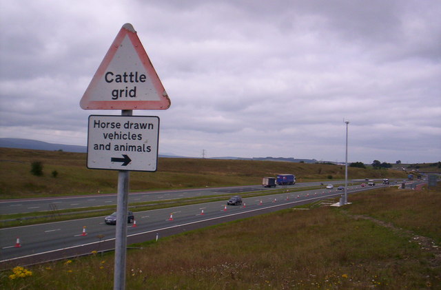 File:Incongruous motorway sign, Shap - geograph.org.uk - 535850.jpg