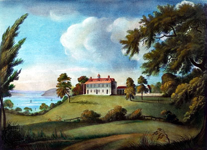 Mount Vernon, engravet ha livet gant F. Jukes, ~1800