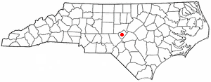 Location of Sanford, North Carolina