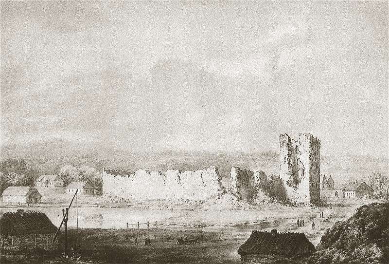 Zamek w Krewie na litografii Napoleona Ordy