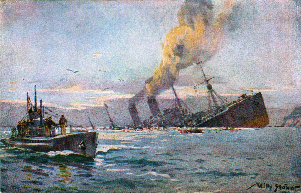 The sinking of the Transylvania