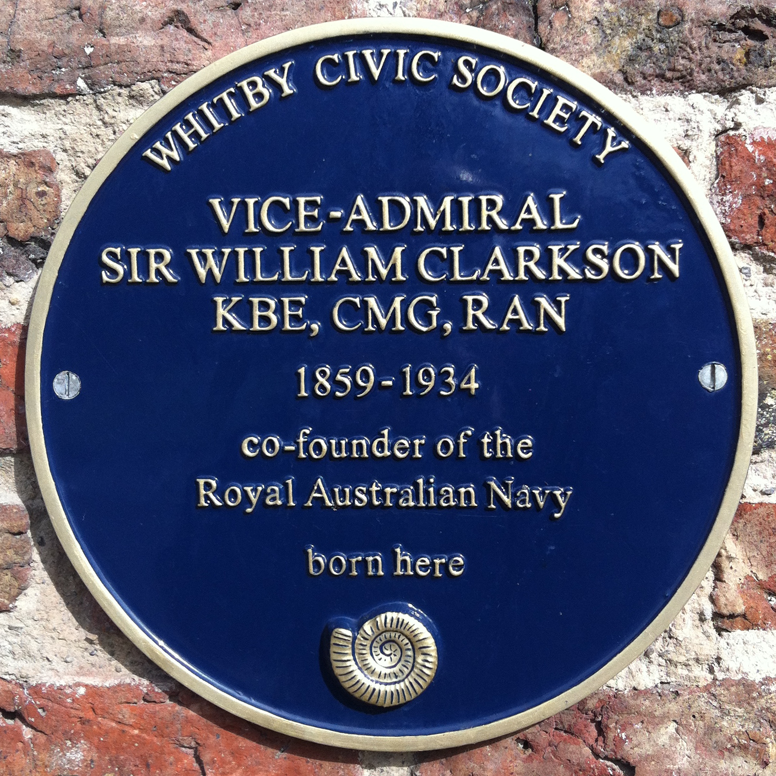 [[Blue plaque]] at Clarkson's birth place.