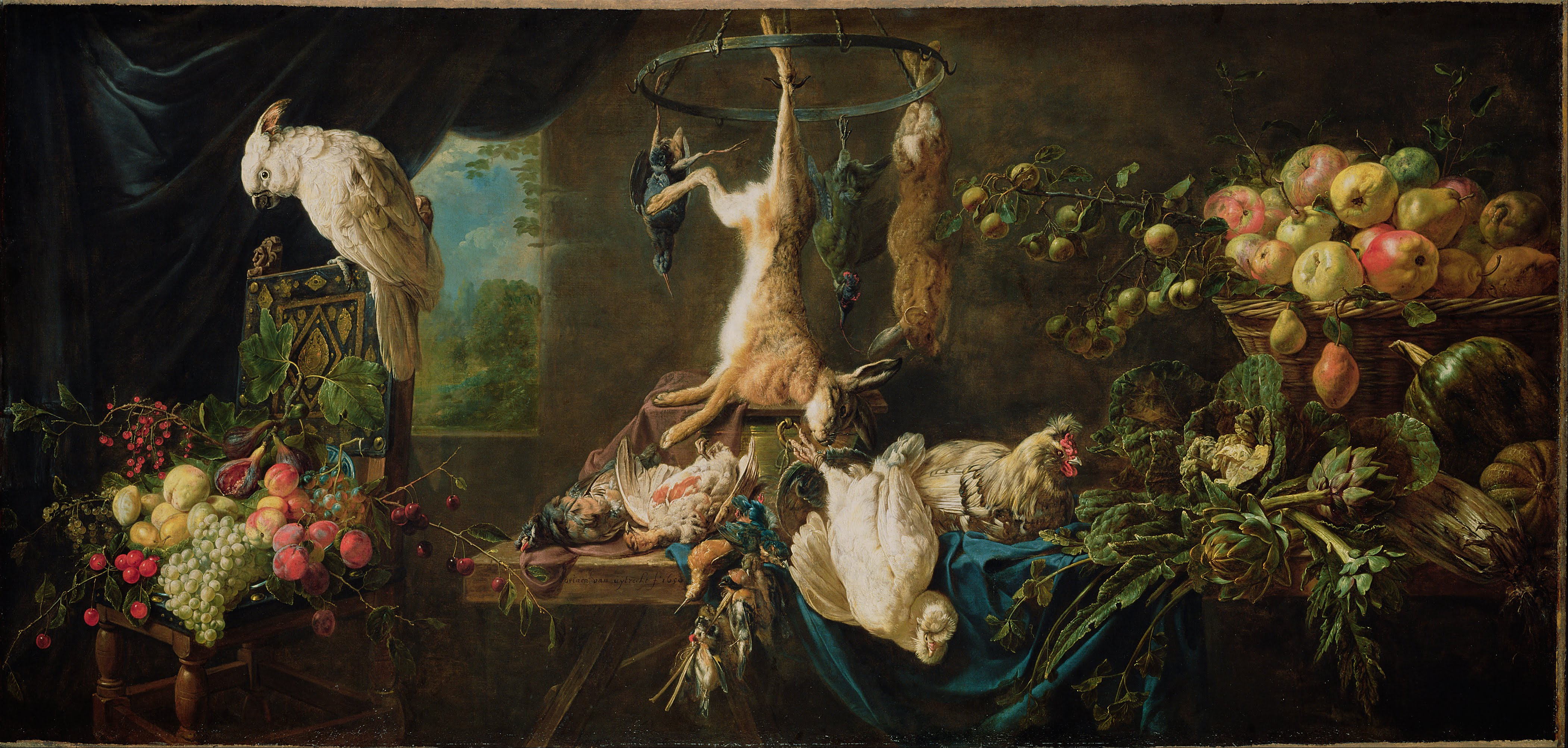 Файл:Adriaen van Utrecht (Flemish - Still Life- Game, Vegetables, Fruit,  Cockatoo - Google Art Project.jpg — Википедия