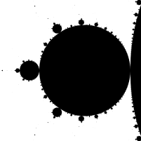 Self-similarity in the Mandelbrot set shown by zooming in on the Feigenbaum point at (−1.401155189..., 0)