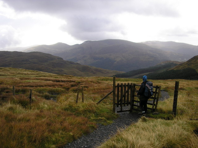 File:Gate on the Merrick path - geograph.org.uk - 1603650.jpg