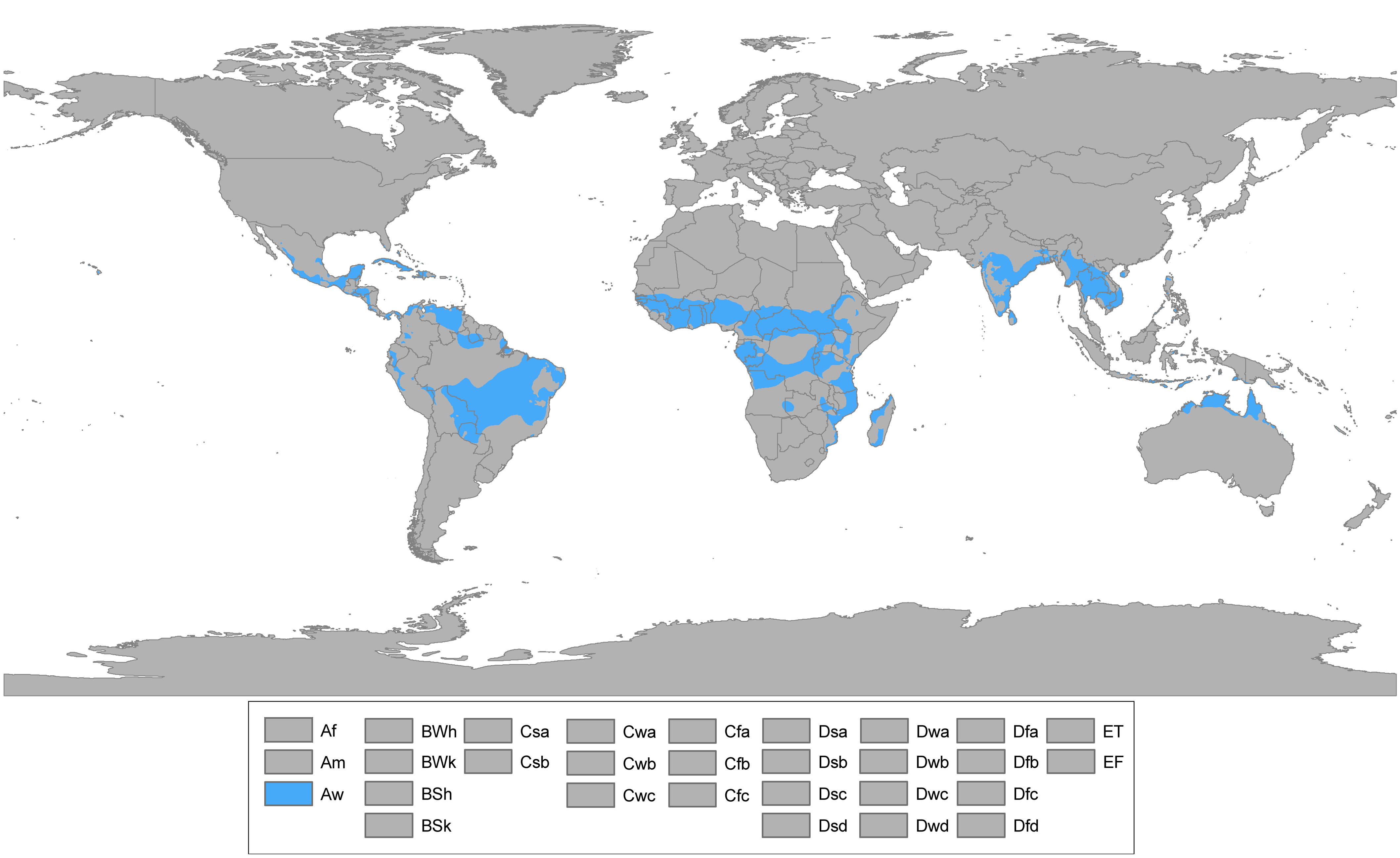 Tropical dry bioclimate location.