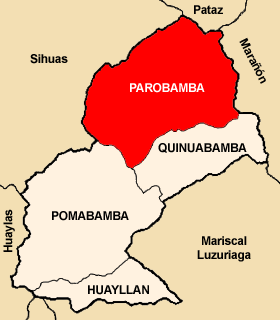 Location of the district Parobamba in Pomabamba.PNG