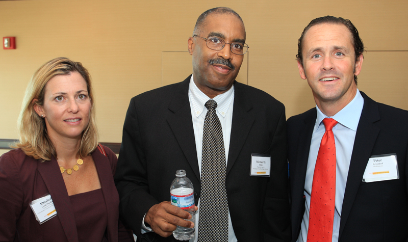 Maryland Venture Fund Authority members Elizabeth Good Mazhari, Michael G. Miller and MFVA Chair/MedImmune President Peter Greenleaf were sworn in on August 31, 2011. MD Venture Fund Authority Board Members.jpg