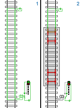 schematische tekening van een spoorstroomloop