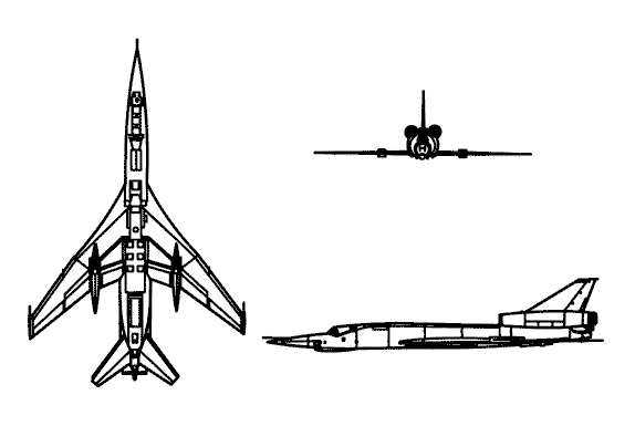 Tiedosto:Tupolev Tu-22 3-view line drawing.png