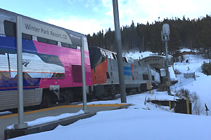 <i>Winter Park Express</i> Seasonal train service between Denver and Winter Park Resort, Colorado