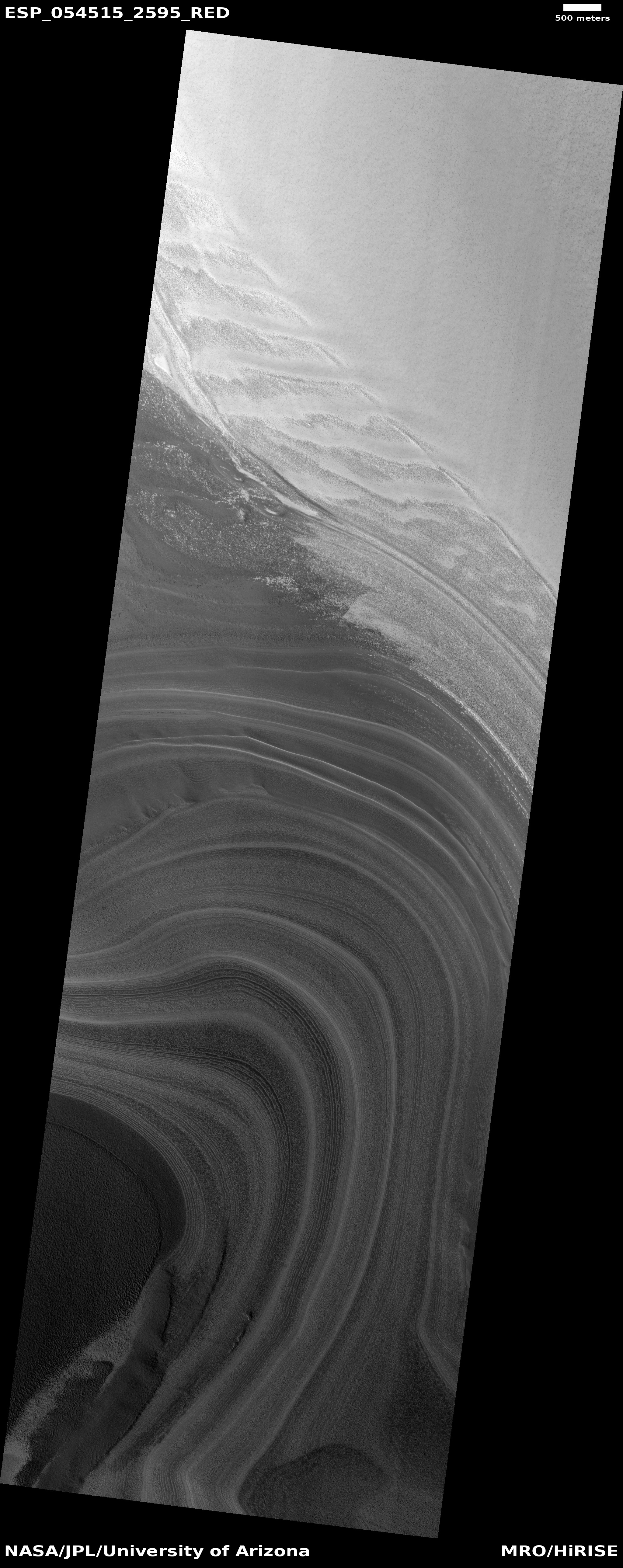 Layers exposed in northern ice cap