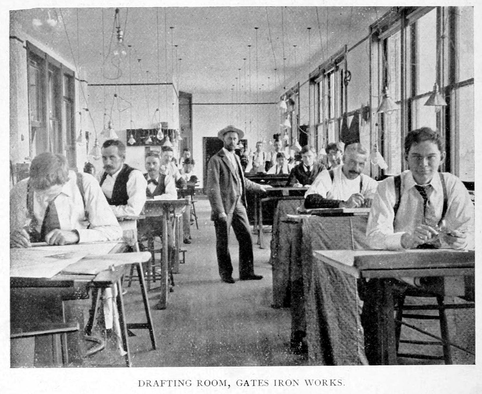 File Gates Iron Works Drafting Room 1896 Jpg Wikimedia