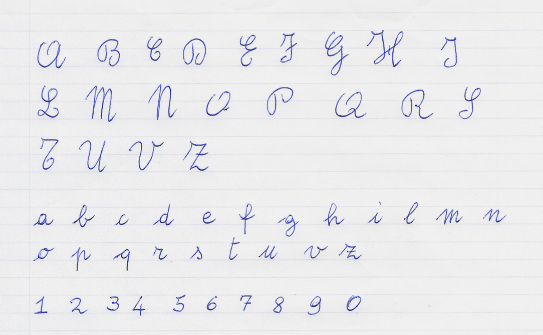 italian handwriting style