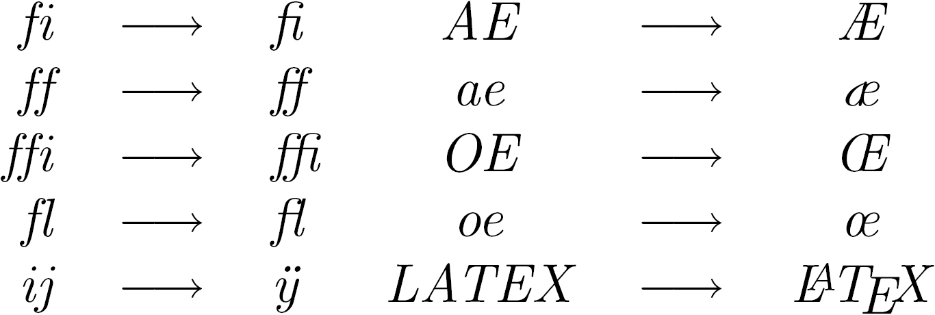 ligature examples