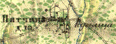 Деревня Пятчино на карте 1860 года