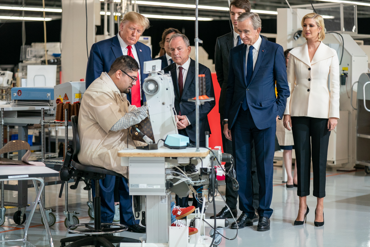 Trump visit brings the world to new Louis Vuitton workshop in