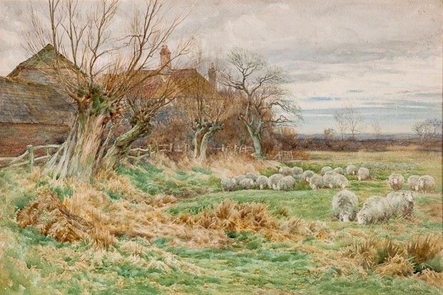 File:Sheep on Winter Pasture by Charles James Adams.jpg