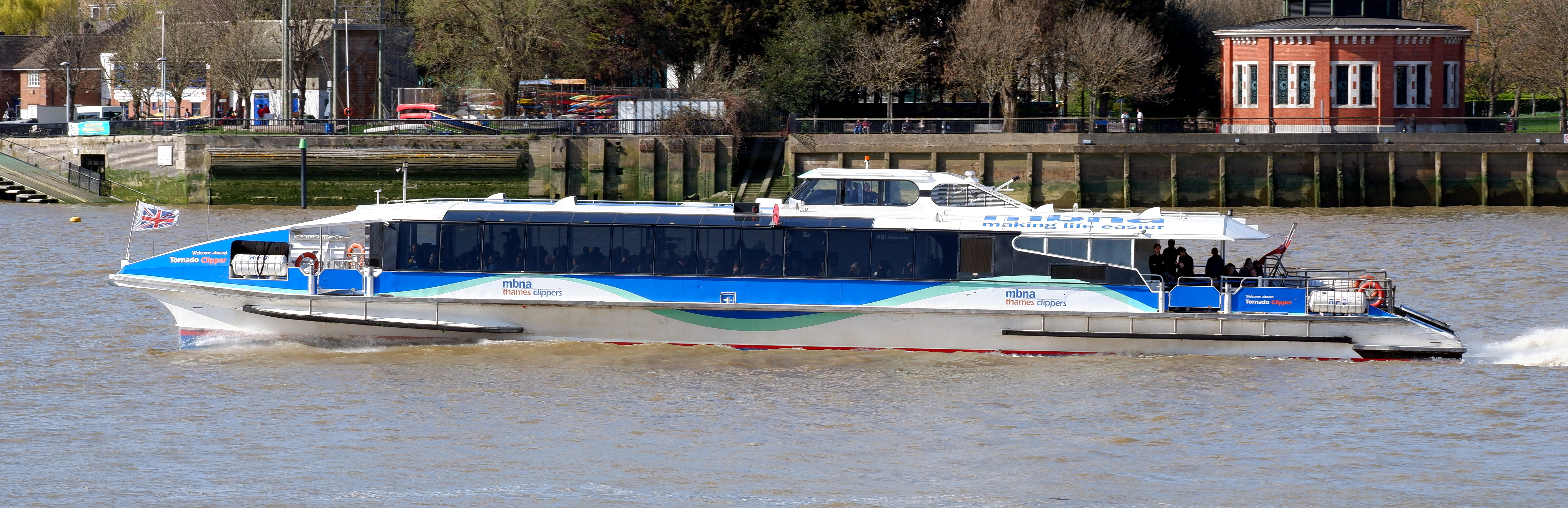 A Thames Clipper ferry 'Tornado'