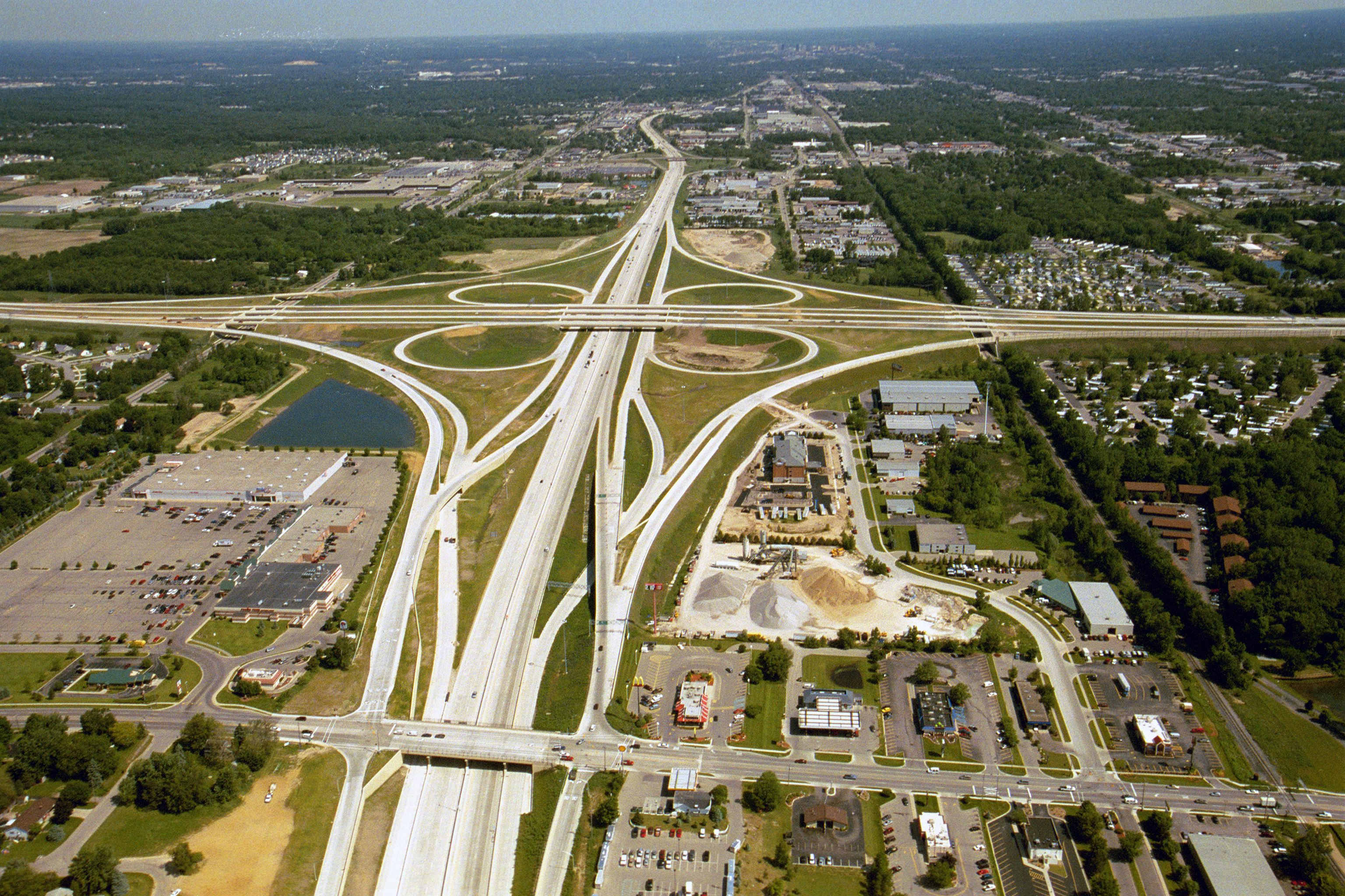 Minute Maid Park Aerial View Next To Interstate Highway 69 In