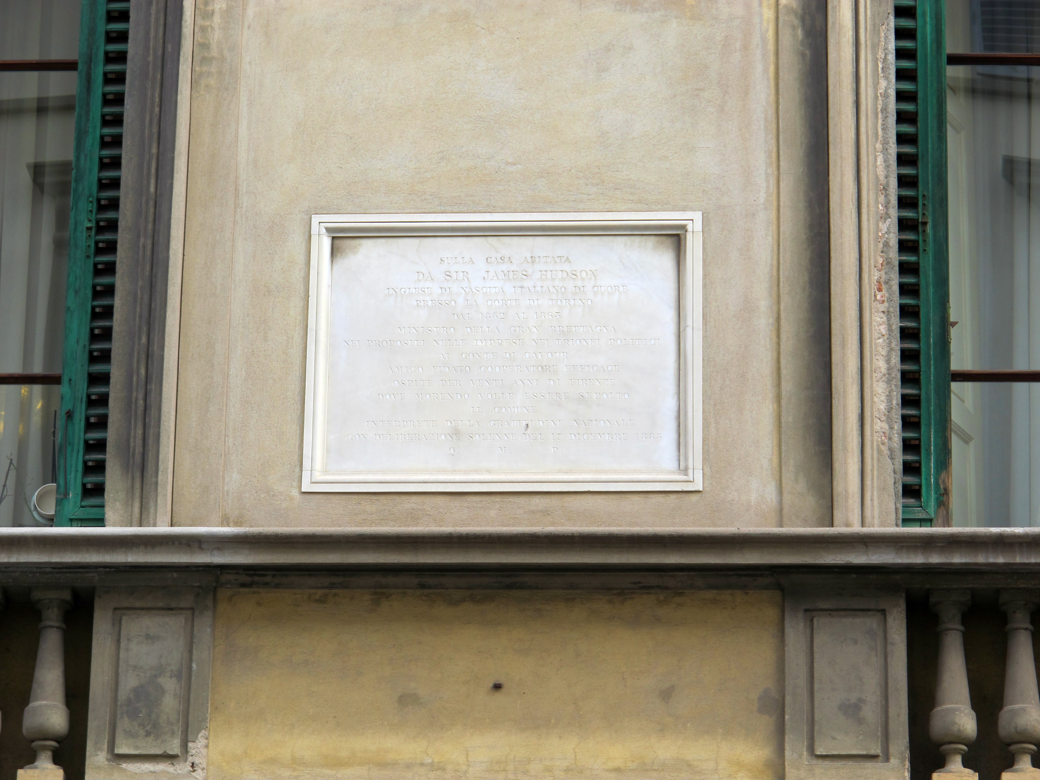 File:Via alfieri 18, Palazzo, targa james hudson.JPG - Wikimedia Commons