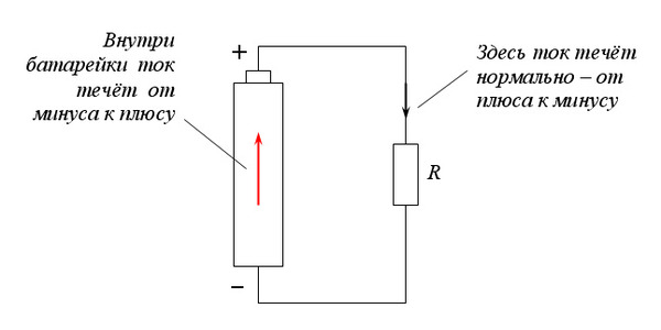 Как течет ток в схеме