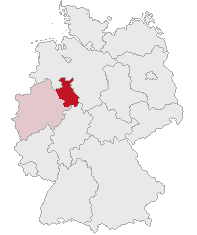 distrito administrativo Detmold no mapa