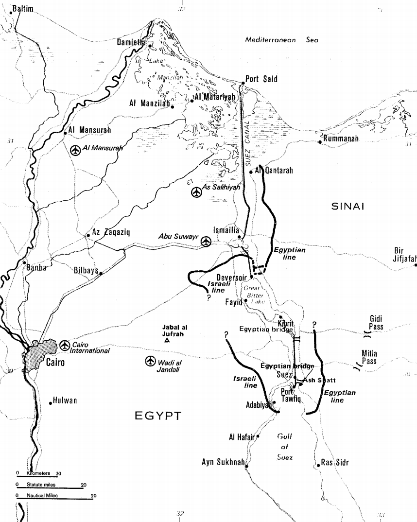 File Map Of The Egyptian Air Force Locations Near The Suez Canal Zone 30 October 1973 Jpg Wikimedia Commons