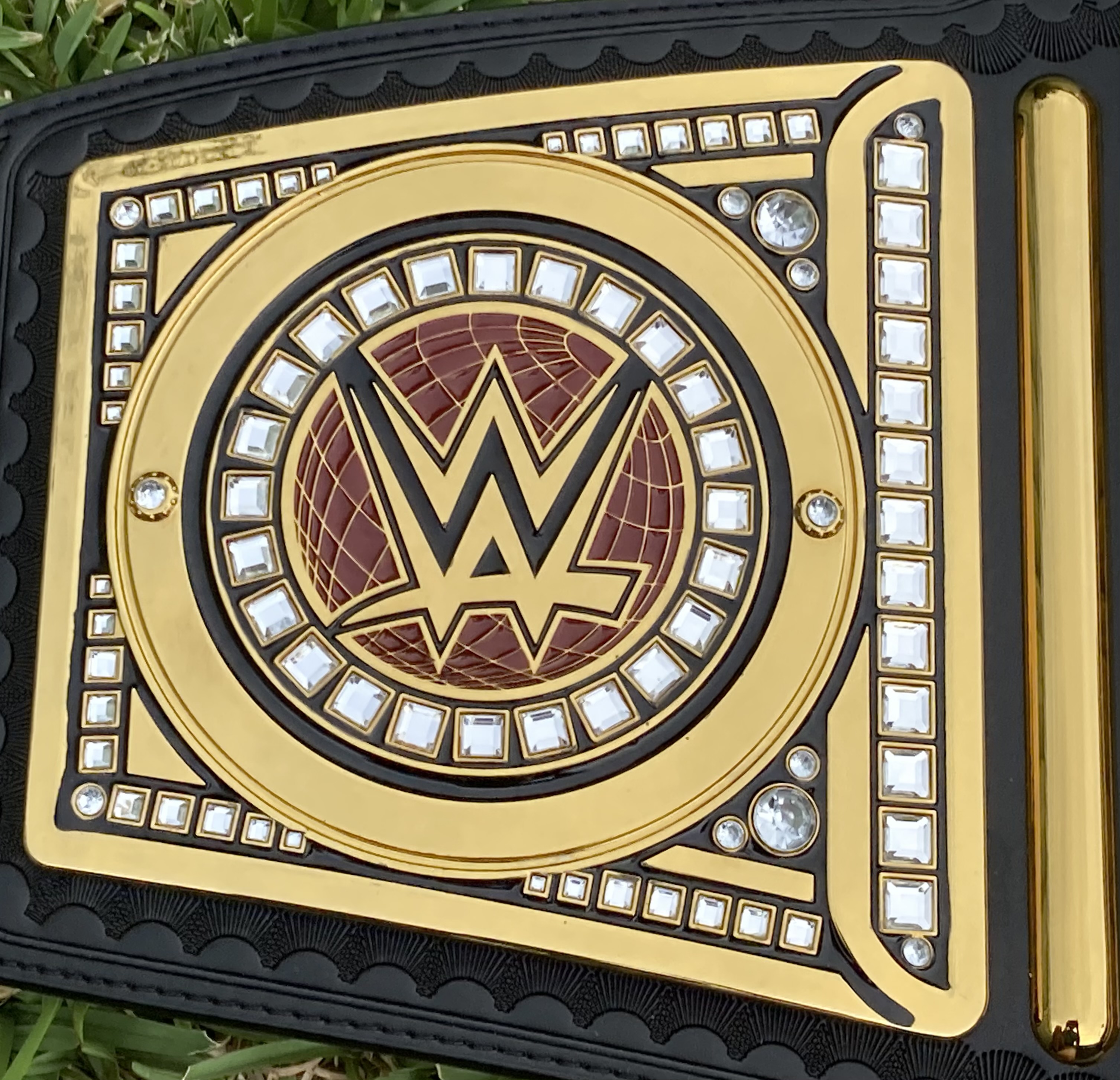 File:WWE Championship (2014) commemorative belt left side plate.jpg -  Wikimedia Commons